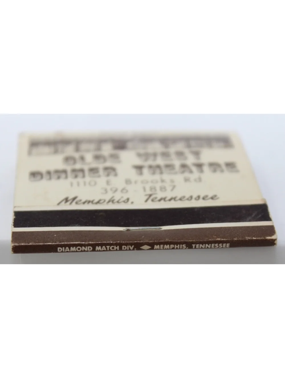 Vintage 60s Matchbook Olde West Dinner Theatre E. Brooks Road Memphis, Tennessee
